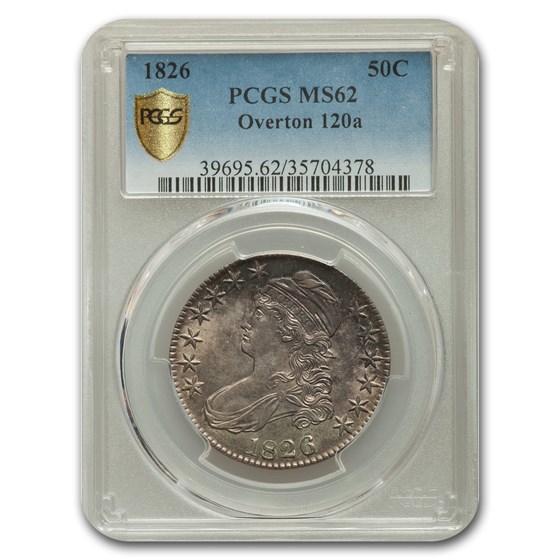 1826 Capped Bust Half Dollar MS-62 PCGS (Overton 120a) 1826 Capped Bust Half Dollar MS-62 PCGS (Overton 120a)