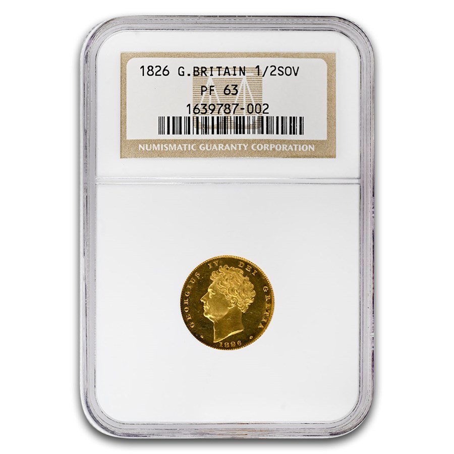 1826 Great Britain Gold Half Sovereign George IV PF-63 NGC