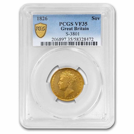 1826 Great Britain Gold Sovereign George IV VF-35 PCGS