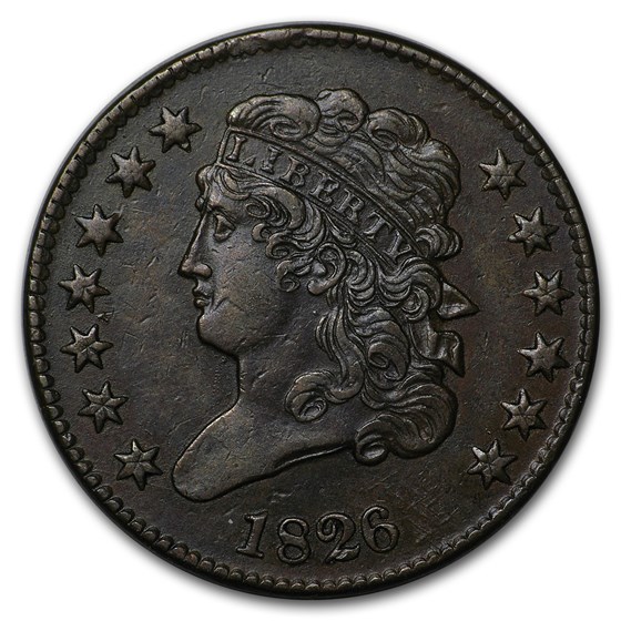 1826 Half Cent AU-58 1826 Half Cent AU-58