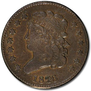 1826 Half Cent AU Details 1826 Half Cent AU Details