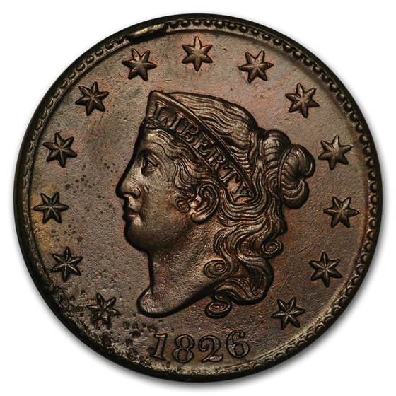 1826 Large Cent AU Details 1826 Large Cent AU Details