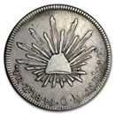 1827-1870 Mexico Silver 4 Reales Cap & Rays Avg Circ