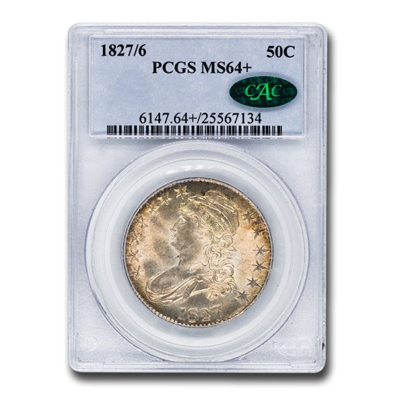 1827/6 Capped Bust Half Dollar MS-64+ PCGS CAC 1827/6 Capped Bust Half Dollar MS-64+ PCGS CAC