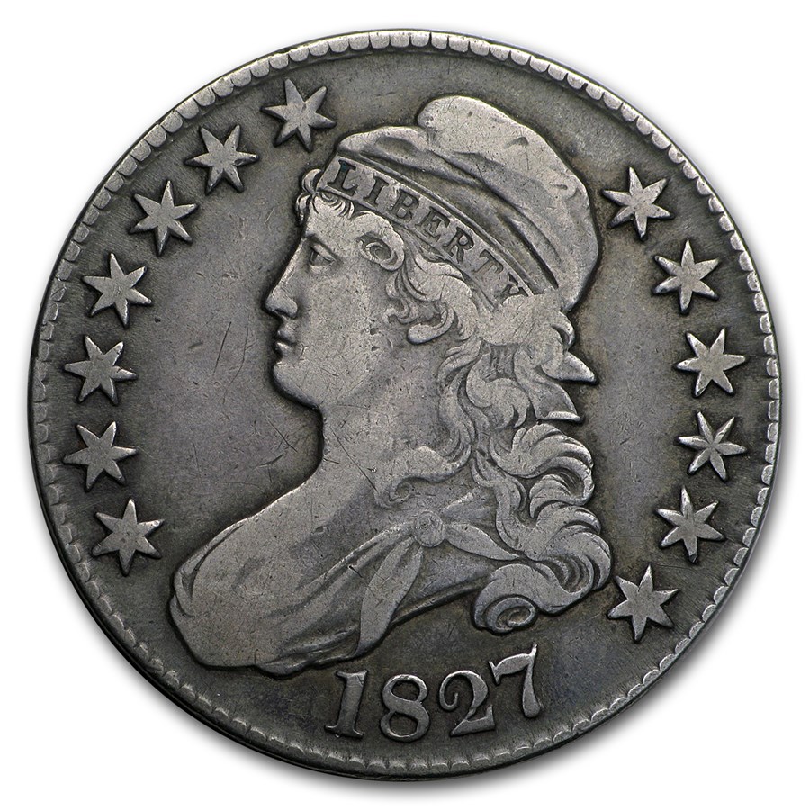 1827 Bust Half Dollar Fine (Square Base 2)