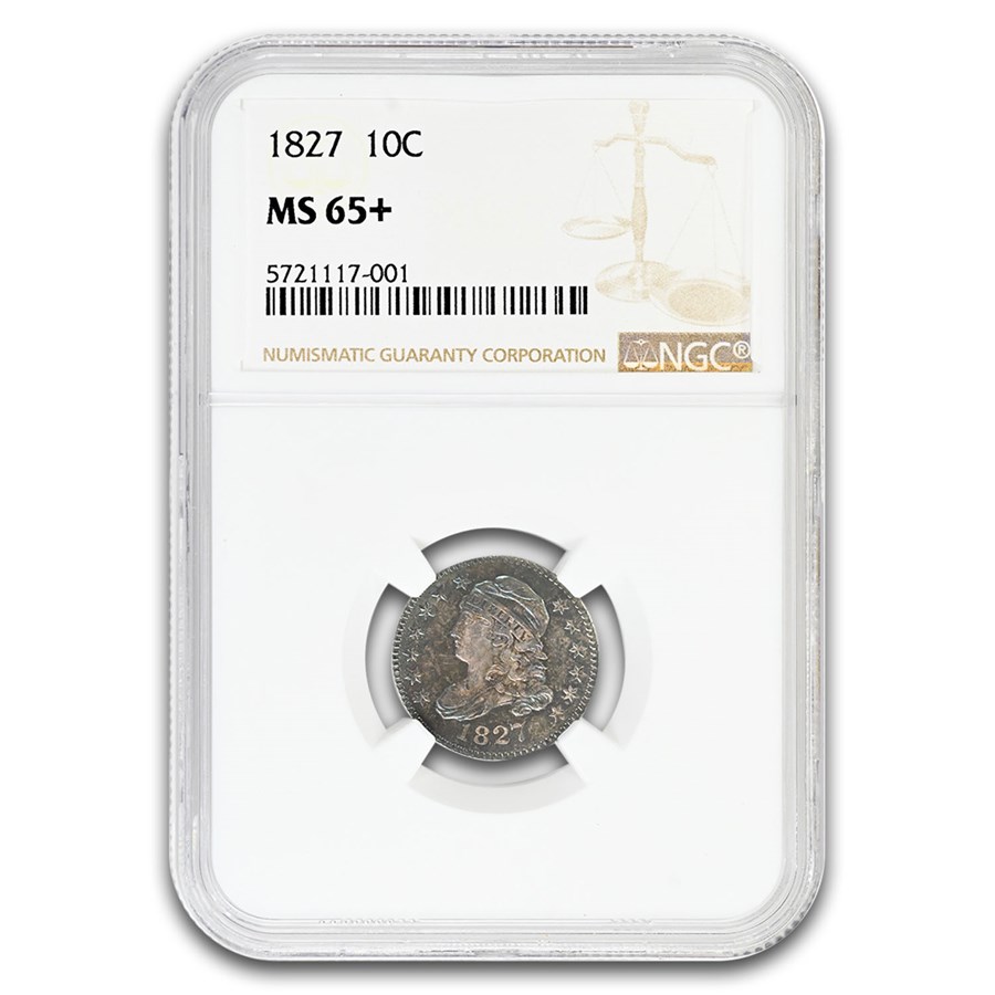 1827 Capped Bust Dime MS-65+ NGC
