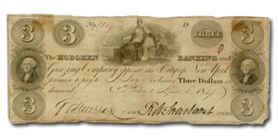 1827 Hoboken Banking & Grazing Company, NJ $3.00 NJ-195 VF 1827 Hoboken Banking & Grazing Company, NJ $3.00 NJ-195 VF