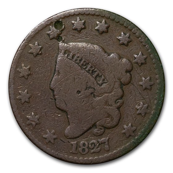 1827 Large Cent Good Details 1827 Large Cent Good Details