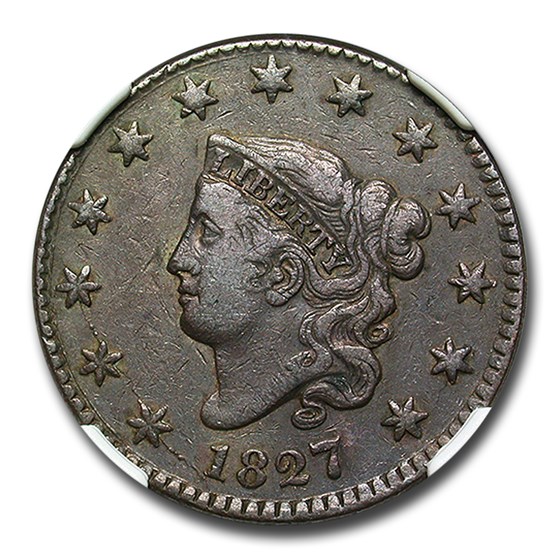 1827 Large Cent VF-30 NGC (Brown) 1827 Large Cent VF-30 NGC (Brown)