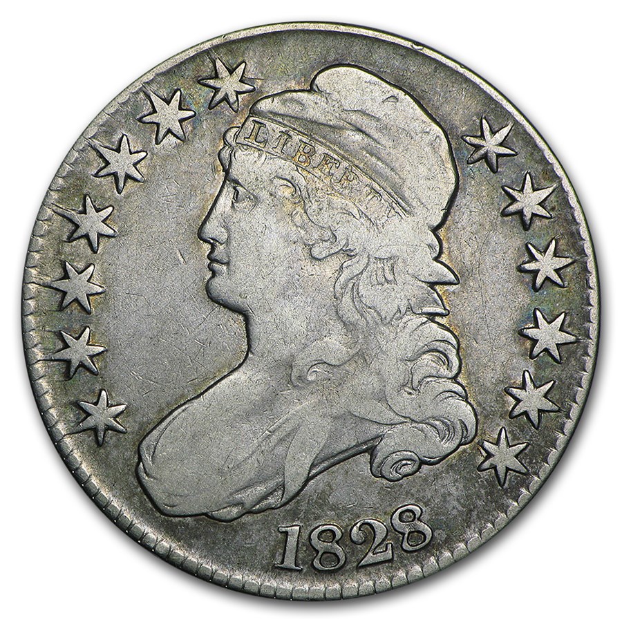 1828 Bust Half Dollar Fine (Sq 2, Sm 8's, Sm Ltrs)