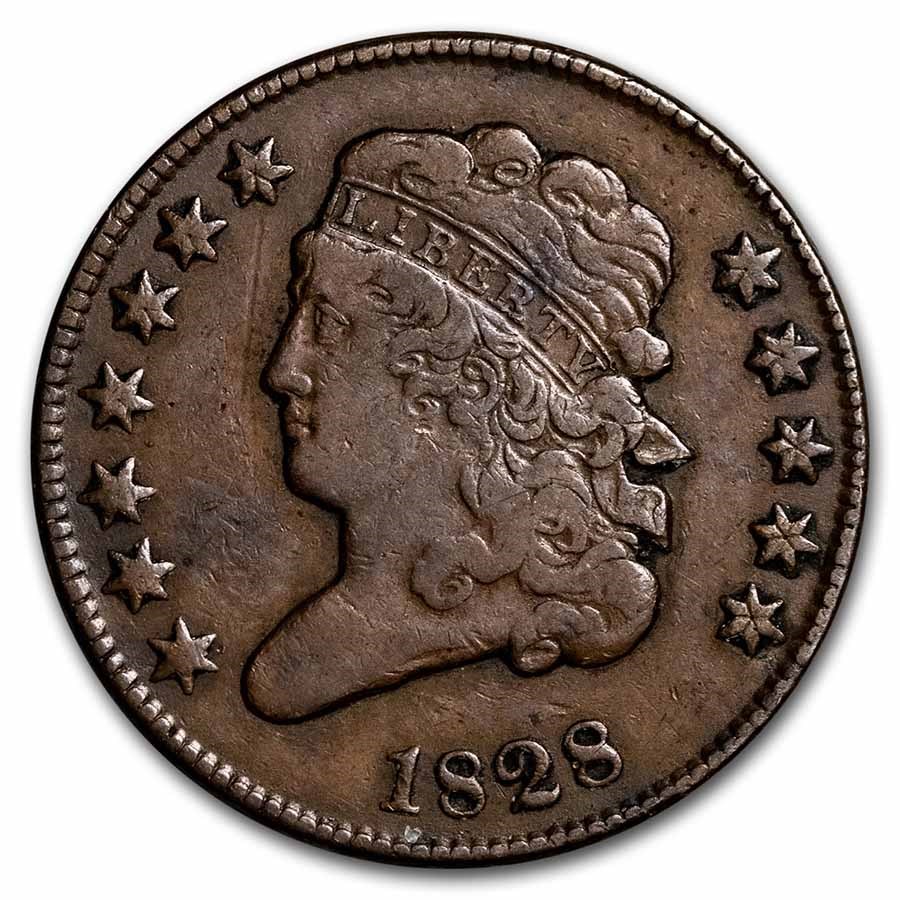1828 Half Cent 12 Stars VF