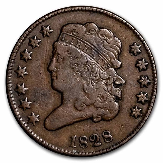 1828 Half Cent 12 Stars VF 1828 Half Cent 12 Stars VF