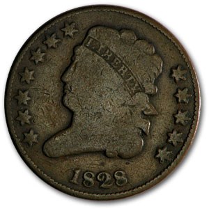 1828 Half Cent 12 Stars VG 1828 Half Cent 12 Stars VG