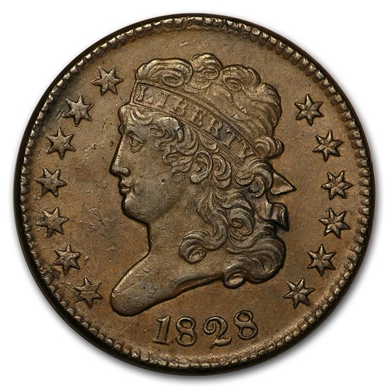 1828 Half Cent 13 Stars AU 1828 Half Cent 13 Stars AU