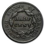 1828 Half Cent 13 Stars VF