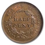 1828 Half Cent MS-64 NGC (Brown)