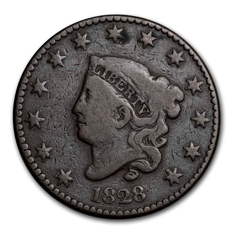 1828 Large Cent Lg Date Fine
