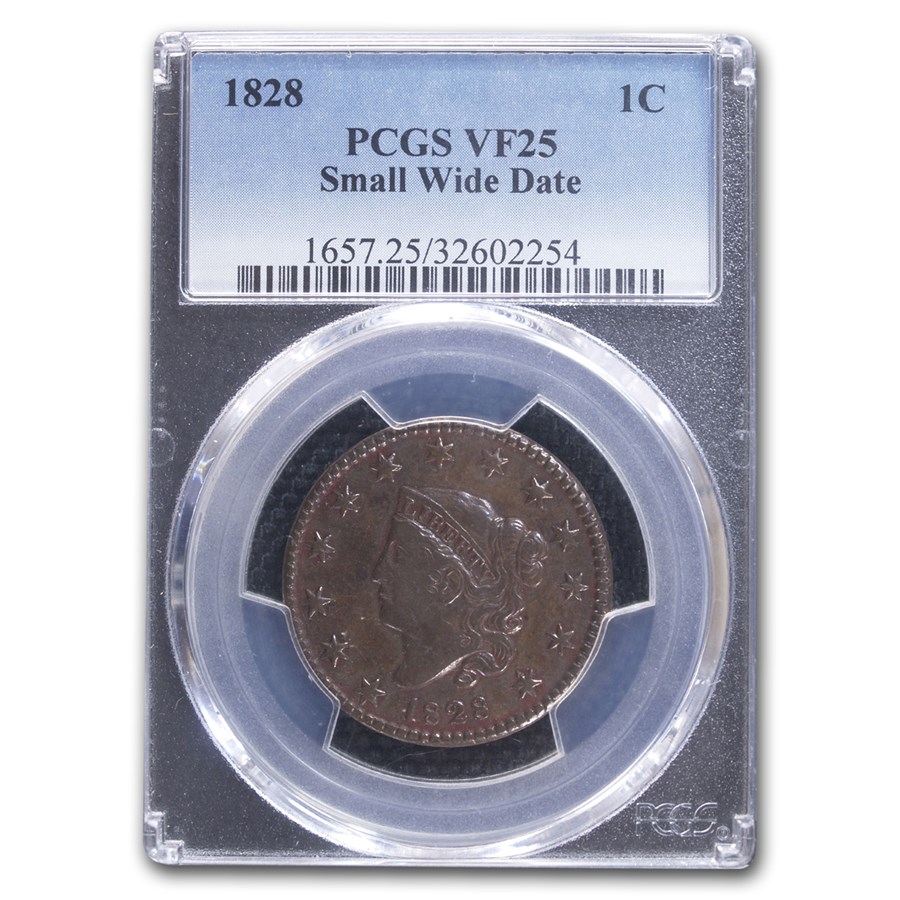 Buy 1828 Large Cent VF-25 PCGS (Brown, Small Wide Date) | APMEX