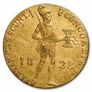 1828 United Kingdom of the Netherlands Gold Ducat XF
