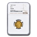 1829 $2.50 Capped Bust Gold Quarter Eagle AU-58 NGC (BD-1) 1829 $2.50 Capped Bust Gold Quarter Eagle AU-58 NGC (BD-1)
