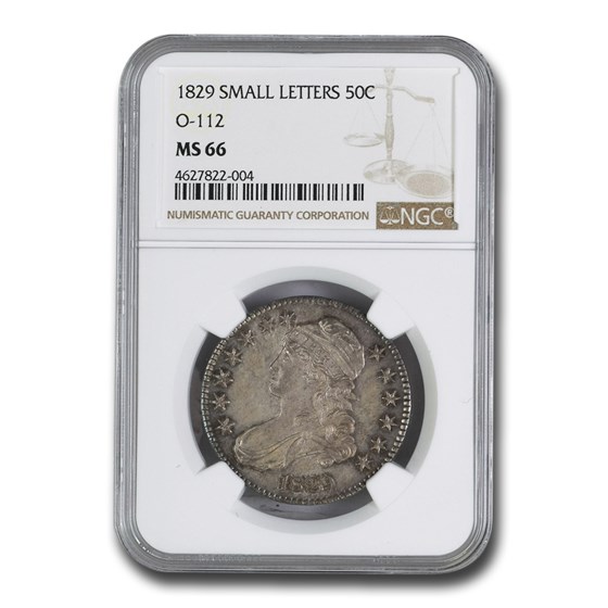 1829 Bust Half Dollar MS-66 NGC (O-112, Sm Letters) 1829 Bust Half Dollar MS-66 NGC (O-112, Sm Letters)