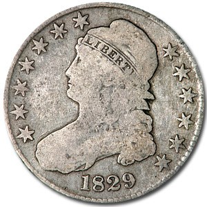 1829 Bust Half Dollar VG (Sm Letters)