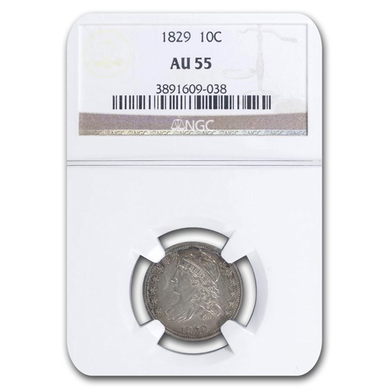 1829 Capped Bust Dime AU-55 NGC 1829 Capped Bust Dime AU-55 NGC