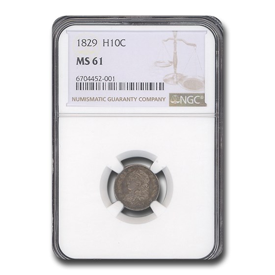 1829 Capped Bust Half Dime MS-61 NGC