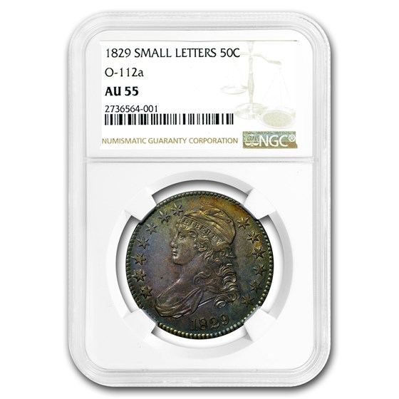 1829 Capped Bust Half Dollar AU-55 NGC 1829 Capped Bust Half Dollar AU-55 NGC