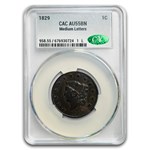 1829 Large Cent Large Letters AU-55 CACG