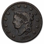1829 Large Cent Lg Letters VF