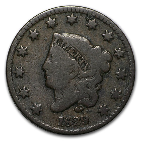 1829 Large Cent Lg Letters VG 1829 Large Cent Lg Letters VG