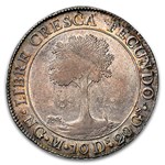 1829-NG Central Amer. Rep. Silver 8 Reales AU-55 NGC