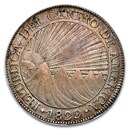 1829-NG Central Amer. Rep. Silver 8 Reales AU-55 NGC