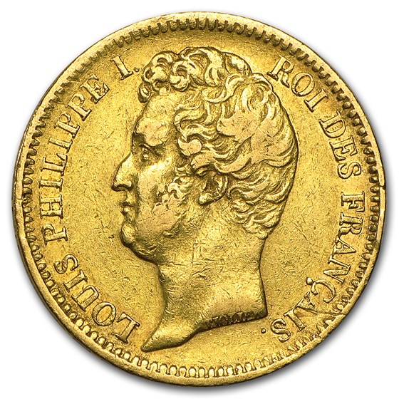 1830-1831 France Gold 20 Francs Louis Philippe I (Avg Circ)