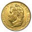 1830-1848 France Gold 20 Francs Louis Philippe AU