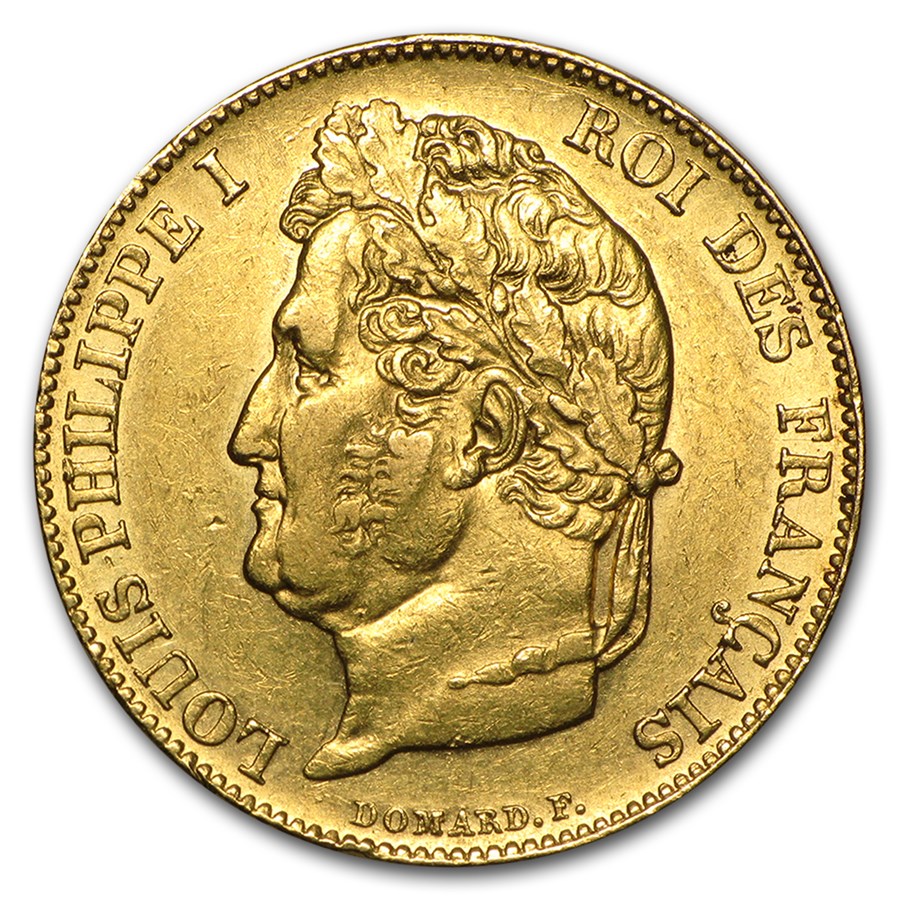 1830-1848 France Gold 20 Francs Louis Philippe AU | 20 Franc French Gold Coins | APMEX
