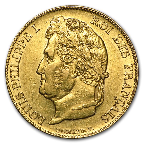 1830-1848 France Gold 20 Francs Louis Philippe AU 1830-1848 France Gold 20 Francs Louis Philippe AU