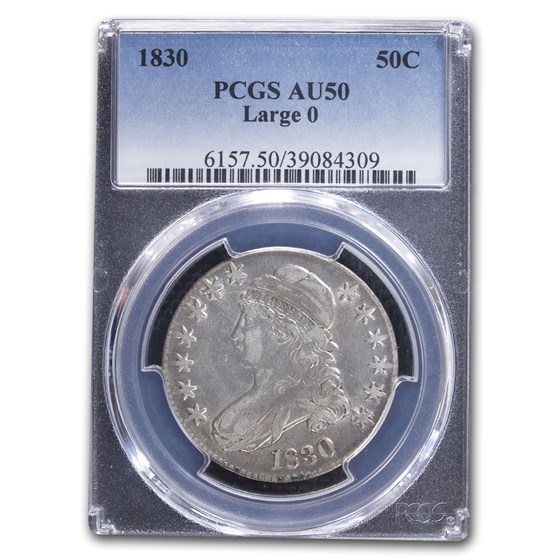 1830 Bust Half Dollar AU-50 PCGS (Large O, Overton 123) 1830 Bust Half Dollar AU-50 PCGS (Large O, Overton 123)