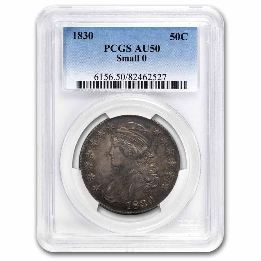 1830 Bust Half Dollar AU-50 PCGS (Small 0)