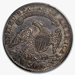 1830 Bust Half Dollar AU-53 PCGS (Small 0)