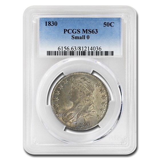 1830 Bust Half Dollar MS-63 PCGS (Small 0) 1830 Bust Half Dollar MS-63 PCGS (Small 0)