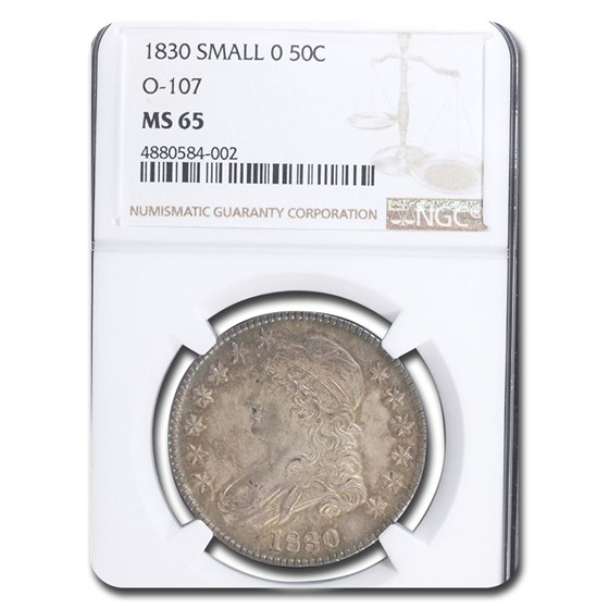 1830 Bust Half Dollar MS-65 NGC (O-107, Small 0) 1830 Bust Half Dollar MS-65 NGC (O-107, Small 0)