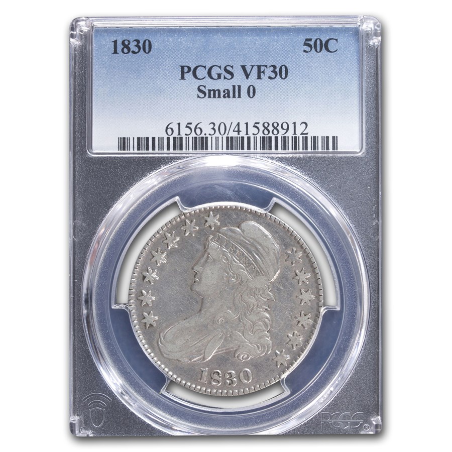 1830 Bust Half Dollar VF-30 PCGS (Small 0)