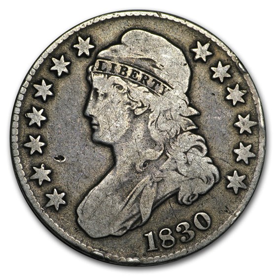 1830 Bust Half Dollar VG (Large 0)