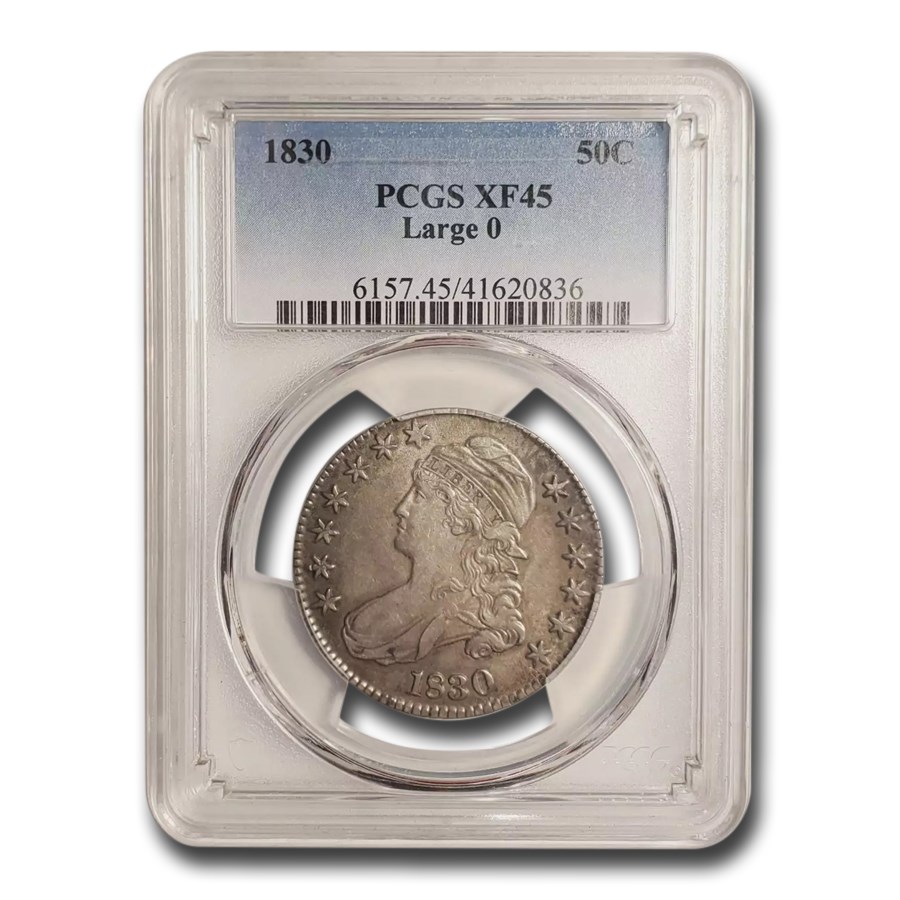 1830 Capped Bust Half Dollar XF-45 PCGS (Large 0)