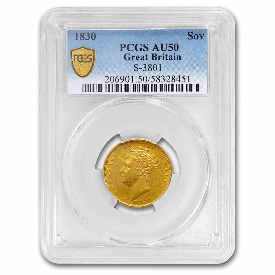 1830 Great Britain Gold Sovereign George IV AU-50 PCGS