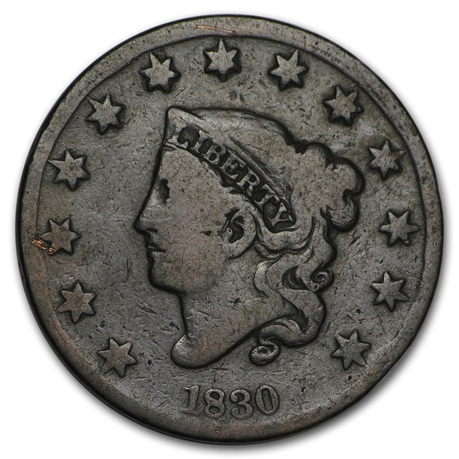 1830 Large Cent Lg Letters Good