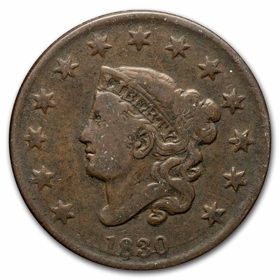 1830 Large Cent Medium Letters Fine 1830 Large Cent Medium Letters Fine