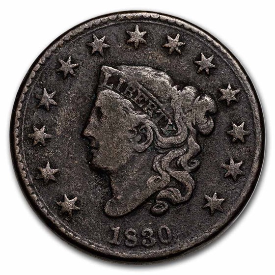 1830 Large Cent VG Details